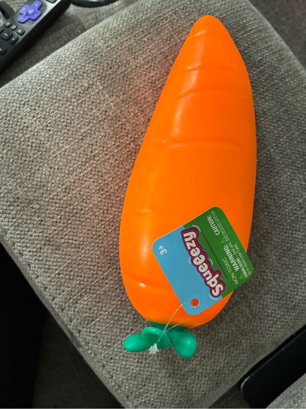 Squeeze Orange Carrot Plush Toy with Green Top squishy fidget viral
